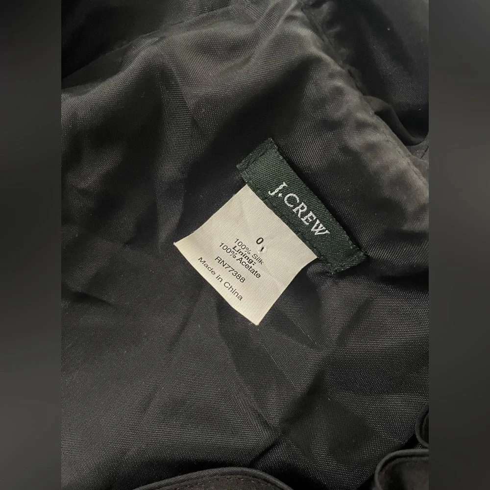 NWOT J. Crew Black 100% silk Midi wrap Dress with Ruffle Detail - Picture 3 of 6